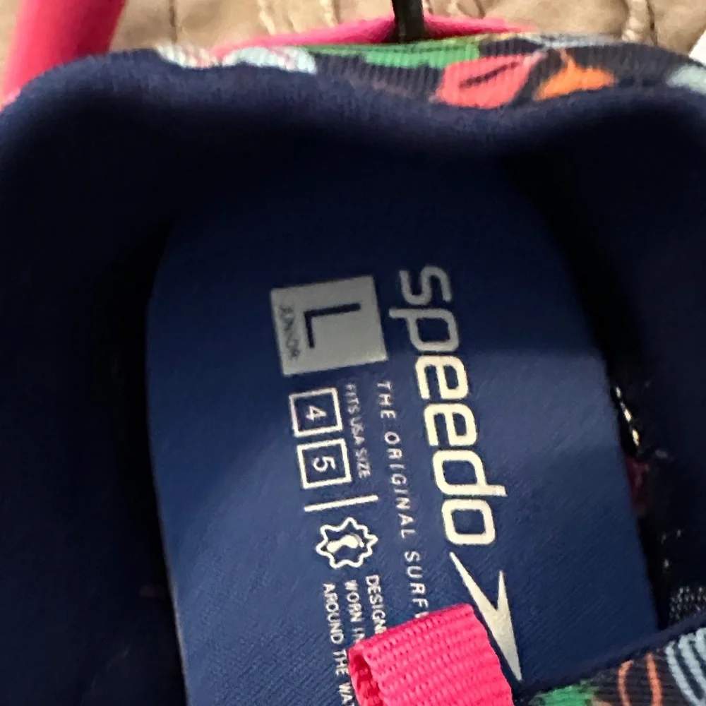Speedo kids Floral Aqua Shoes - Navy and Pink